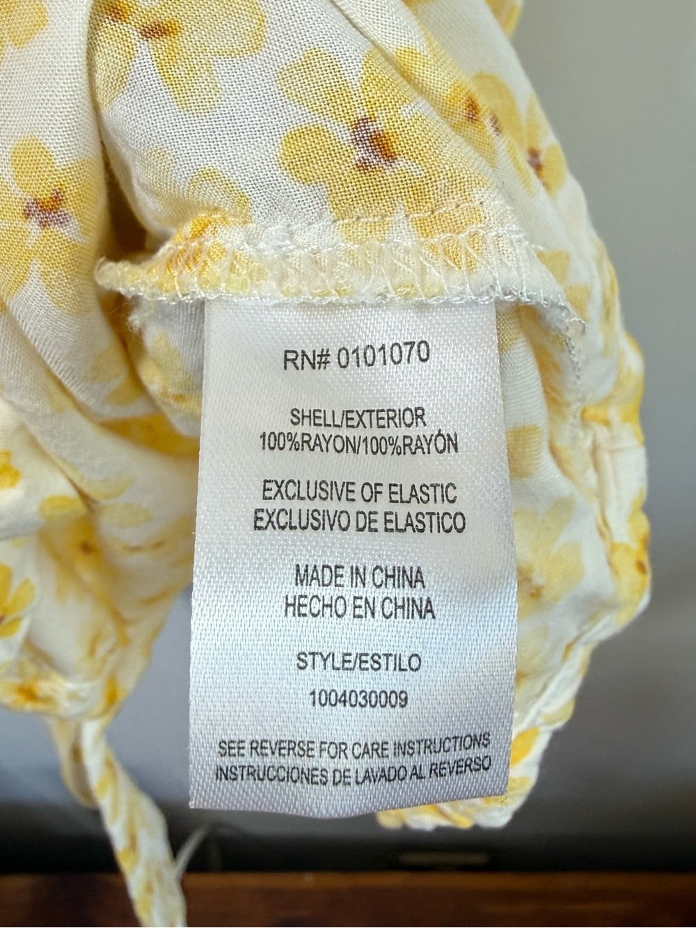 Mimi Chica Yellow Floral Tie Front Button Down Midi Dress Cottagecore Size L - Picture 5 of 7